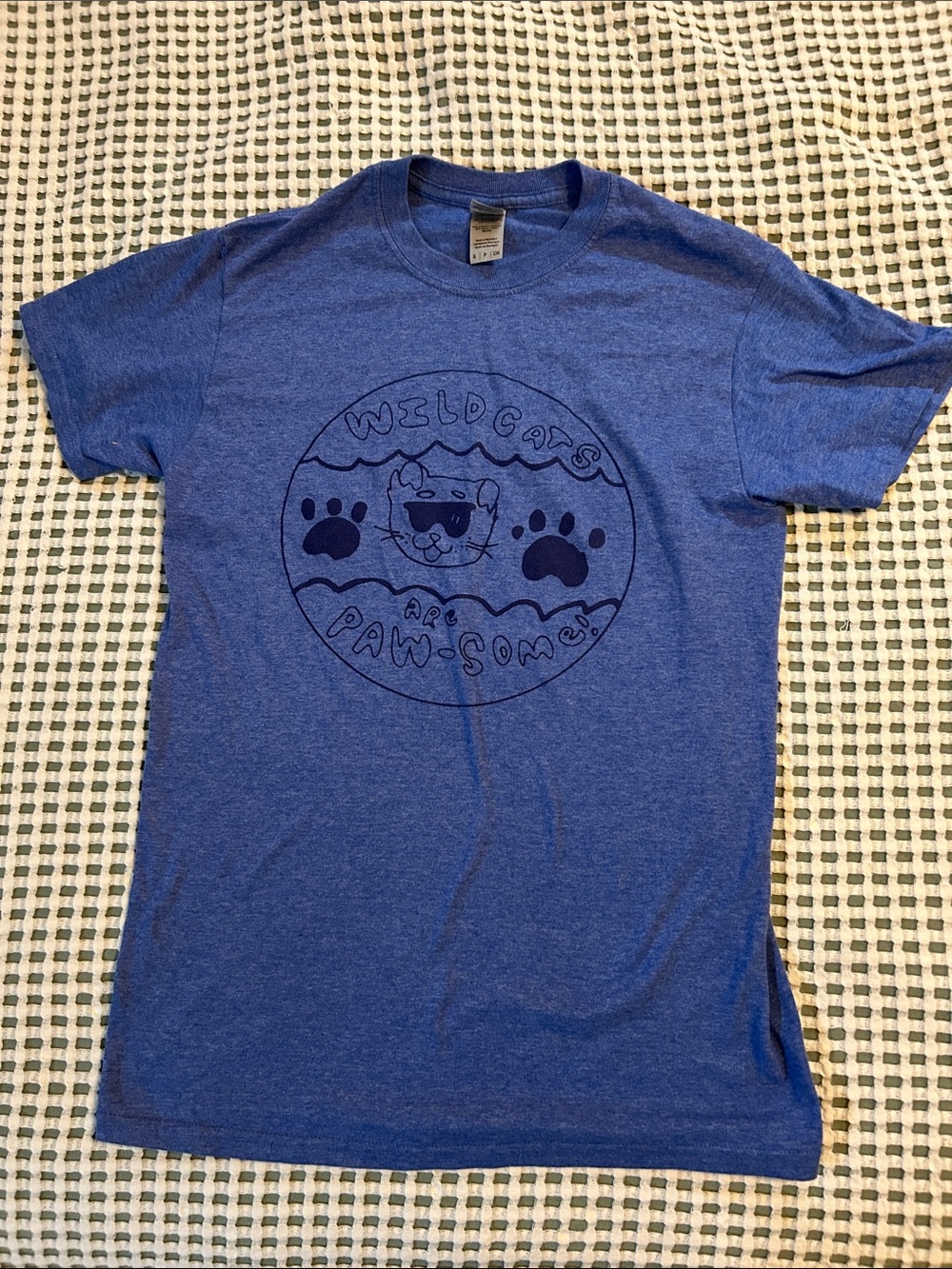 Gildan Blue Short Sleeve Tee with Paw Graphic